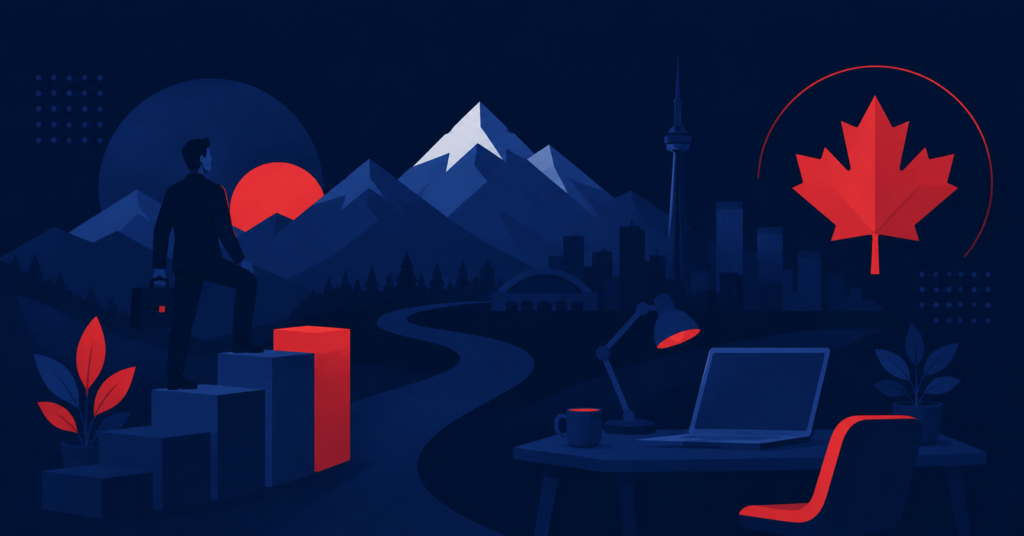 Illustration of career training for adults in Alberta, Canada