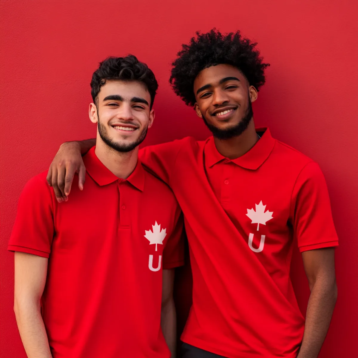 Two students wearing Ucademy shirts